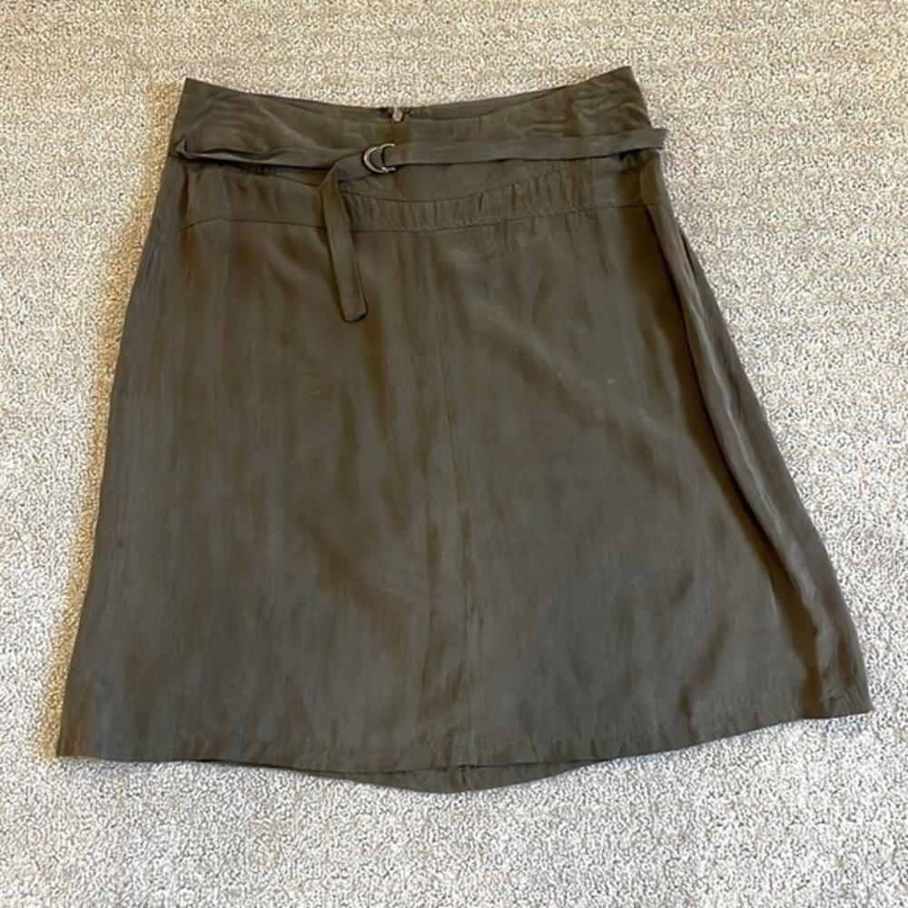 Sandwich Olive Green Belted Skirt